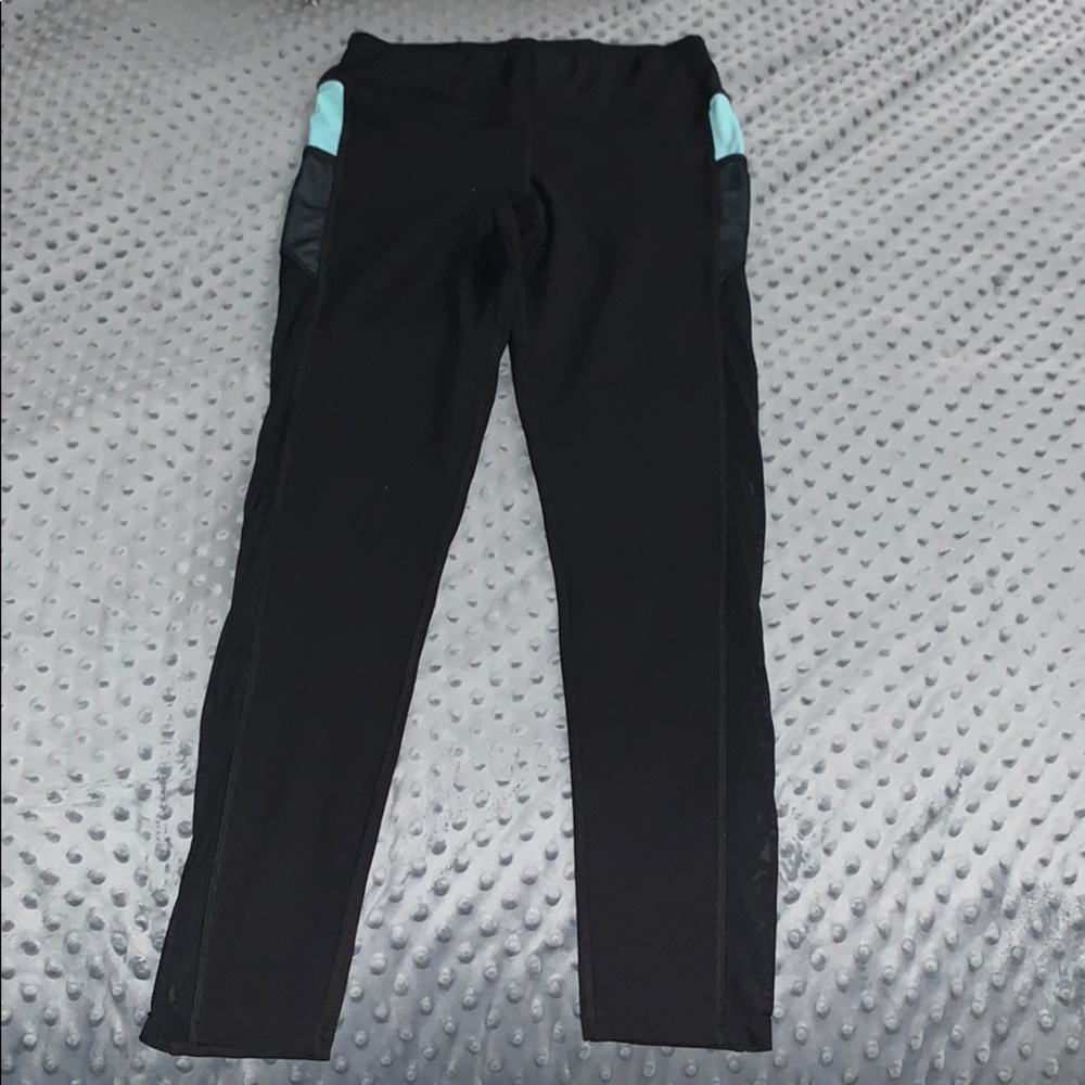 Pot Fit Black & Light Blue Leggings 💙